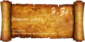 Hamvas Zsolt névjegykártya